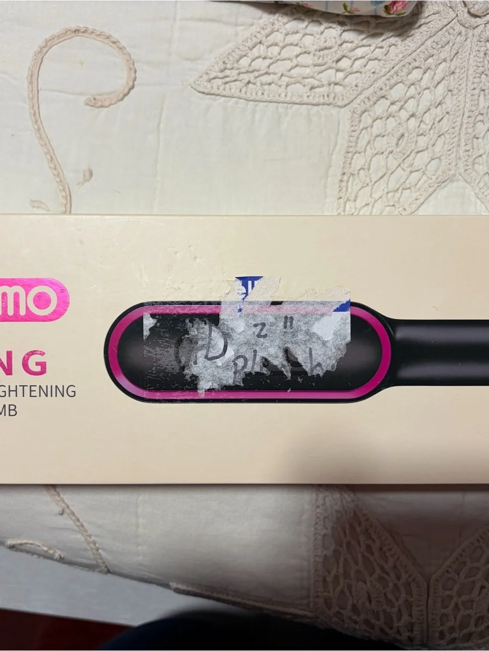 Black and Pink Hair Straightening Brush for Women